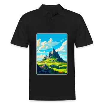 Rock Of Cashel Irlande Royaume-Uni Affiche De Voyage Vintage - Polo Homme - noir - Devant - Kai (181cm)