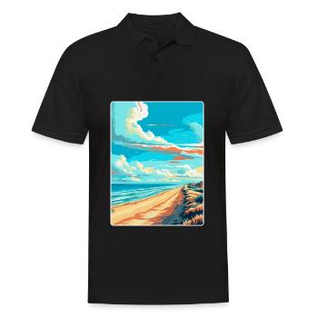 Zandvoort Pays-Bas Affiche de voyage vintage WPA - Polo Homme - noir - Devant - Kai (181cm)