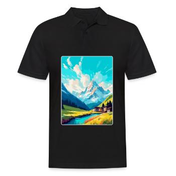 Lech Österreich Vintage Reiseplakat WPA Souvenir - Männer Poloshirt - Schwarz - Vorne - Kai (181cm)
