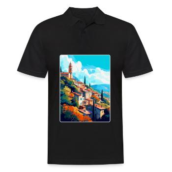 Grasse France Affiche de voyage vintage WPA Souvenir - Polo Homme - noir - Devant - Kai (181cm)