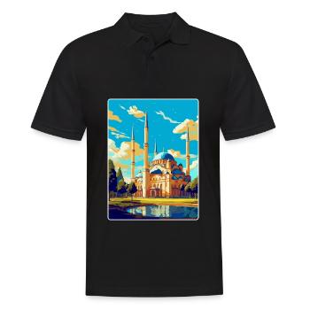 Edirne Türkei Vintage Reiseposter WPA Souvenir - Männer Poloshirt - Schwarz - Vorne - Kai (181cm)