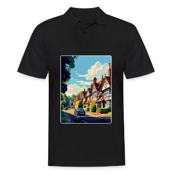 Lindfield Angleterre Royaume-Uni Affiche de voyage vintage WPA Art - Polo Homme - noir - Devant - Kai (181cm)