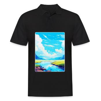 High Cup Nick Cumbria Vintage Travel Poster WPA - Men's Polo Shirt - black - Front - Kai (181cm)