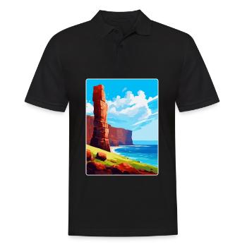 Old Man Of Hoy Scotland Uk Vintage Travel Poster - Men's Polo Shirt - black - Front - Kai (181cm)