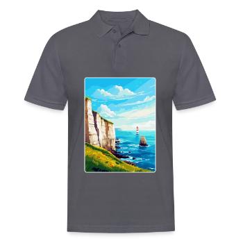Beachy Head Sussex Vintage Reiseposter Souvenir - Männer Poloshirt - Anthrazit - Vorne - Nico (186cm)