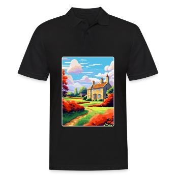 Cotswolds Angleterre Royaume-Uni Affiche de voyage vintage WPA Art - Polo Homme - noir - Devant - Kai (181cm)