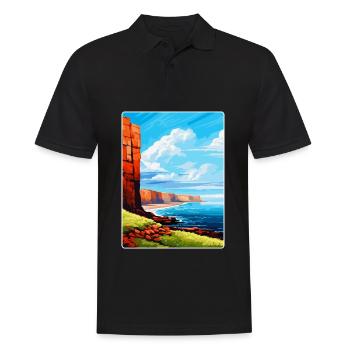 Isle Of Hoy Scotland Uk Vintage Travel Poster WPA - Men's Polo Shirt - black - Front - Kai (181cm)