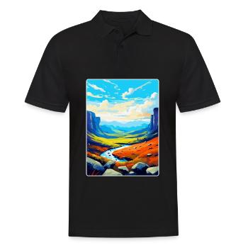 High Cup Nick Cumbria Vintage Travel Poster WPA - Men's Polo Shirt - black - Front - Kai (181cm)