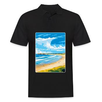 Portstewart Strand Irlande Royaume-Uni Affiche de voyage WPA - Polo Homme - noir - Devant - Kai (181cm)
