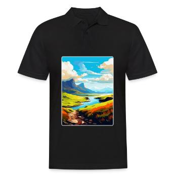 Île de Skye Écosse Royaume-Uni Affiche De Voyage Vintage WPA - Polo Homme - noir - Devant - Kai (181cm)