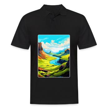 Île de Skye Écosse Royaume-Uni Affiche De Voyage Vintage WPA - Polo Homme - noir - Devant - Kai (181cm)