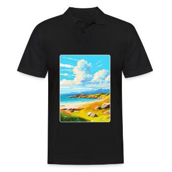 Île de Barra, Écosse, Royaume-Uni, Affiche de voyage vintage - Polo Homme - noir - Devant - Kai (181cm)