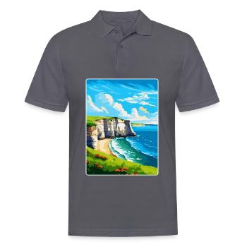 Flamborough Head England Uk Vintage Reiseposter - Männer Poloshirt - Anthrazit - Vorne - Nico (186cm)