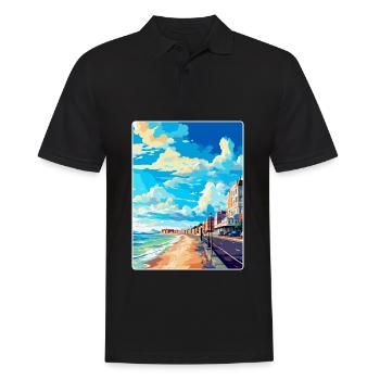 Hove England Uk Vintage Reiseplakat Souvenir WPA - Männer Poloshirt - Schwarz - Vorne - Kai (181cm)