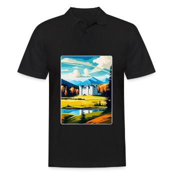 Blair Castle Écosse Royaume-Uni Affiche de voyage vintage WPA - Polo Homme - noir - Devant - Kai (181cm)