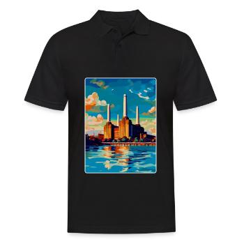 Battersea London England Uk Vintage Travel Poster - Men's Polo Shirt - black - Front - Kai (181cm)