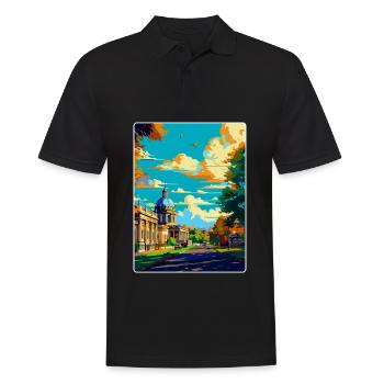 Greenwich London England Uk Vintage Travel Poster - Men's Polo Shirt - black - Front - Kai (181cm)