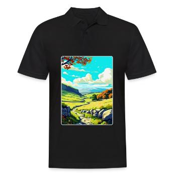 Affiche de voyage du parc national des Yorkshire Dales WPA - Polo Homme - noir - Devant - Kai (181cm)