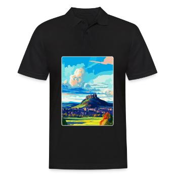 Stirling, Schottland, Vereinigtes Königreich, Vintage-Reiseposter, WPA-Kunst - Männer Poloshirt - Schwarz - Vorne - Kai (181cm)