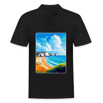 Dover England Uk Vintage Reiseplakat Souvenir - Männer Poloshirt - Schwarz - Vorne - Kai (181cm)