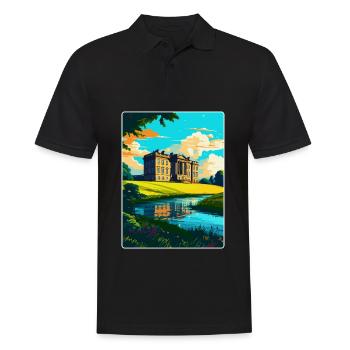 Lyme Park England Uk Vintage Travel Poster WPA Art - Men's Polo Shirt - black - Front - Kai (181cm)