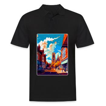 Guildford Angleterre Royaume-Uni Affiche de voyage vintage WPA Art - Polo Homme - noir - Devant - Kai (181cm)