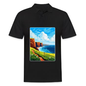 Isle Of Hoy Scotland Uk Vintage Travel Poster WPA - Men's Polo Shirt - black - Front - Kai (181cm)