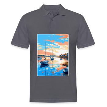 Poole Harbour England Uk Vintage Reiseposter WPA - Männer Poloshirt - Anthrazit - Vorne - Nico (186cm)