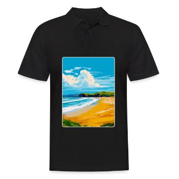 Whitesands Bay Pembrokeshire Küste Reiseplakat - Männer Poloshirt - Schwarz - Vorne - Kai (181cm)