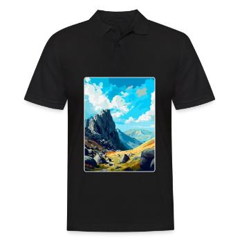 Glyder Fach Pays de Galles Royaume-Uni Affiche de voyage vintage WPA Art - Polo Homme - noir - Devant - Kai (181cm)