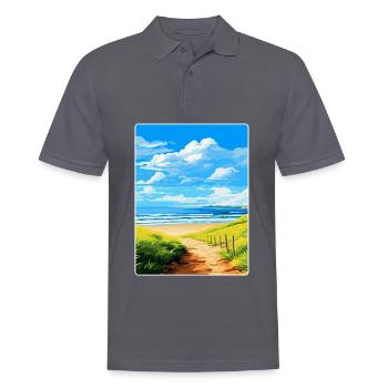 Northumberland Vintage Reiseposter Souvenir WPA - Männer Poloshirt - Anthrazit - Vorne - Nico (186cm)
