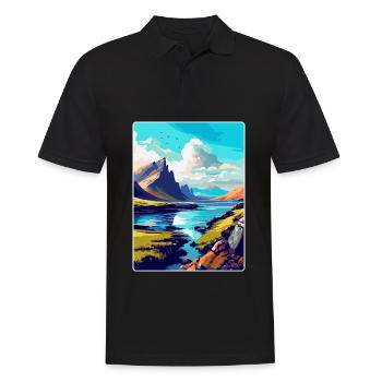 Île de Skye Écosse Royaume-Uni Affiche de voyage souvenir - Polo Homme - noir - Devant - Kai (181cm)