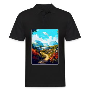 Eden Project England Uk Reise Poster Souvenir WPA - Männer Poloshirt - Schwarz - Vorne - Kai (181cm)