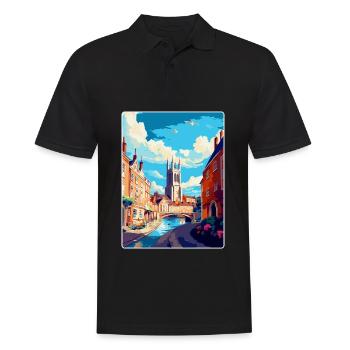 Exeter England Uk Vintage Travel Poster Souvenir - Men's Polo Shirt - black - Front - Kai (181cm)