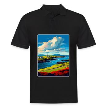 Isle Of Islay Schottland Vereinigtes Königreich Reiseposter Souvenir - Männer Poloshirt - Schwarz - Vorne - Kai (181cm)