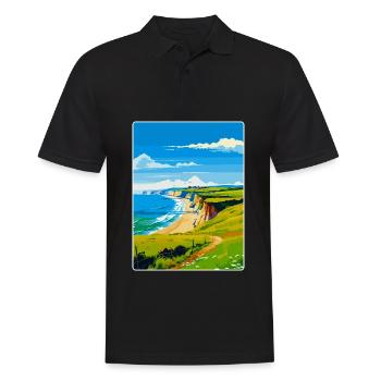 Dorset Uk Vintage Travel Poster Souvenir WPA - Men's Polo Shirt - black - Front - Kai (181cm)