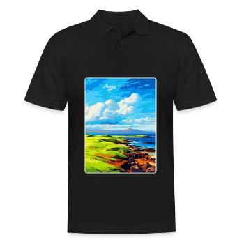 Île de Muck Écosse Royaume-Uni Affiche de voyage souvenir - Polo Homme - noir - Devant - Kai (181cm)