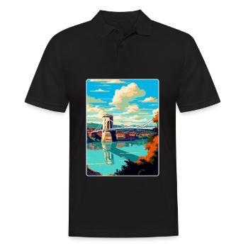 Bristol England Uk Vintage Travel Poster Souvenir - Men's Polo Shirt - black - Front - Kai (181cm)