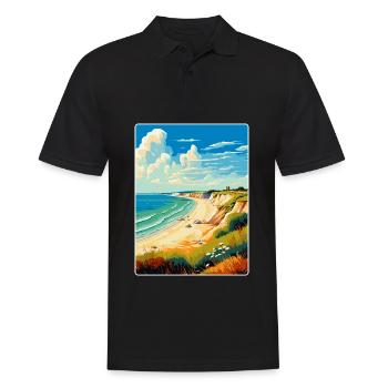 Hengistbury Head Angleterre Royaume-Uni Affiche de voyage souvenir - Polo Homme - noir - Devant - Kai (181cm)