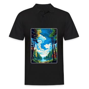 Wald Von Dean Vintage Reiseposter Souvenir WPA - Männer Poloshirt - Schwarz - Vorne - Kai (181cm)