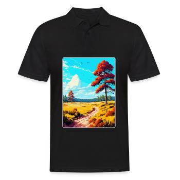 Cannock Chase Affiche de voyage vintage Souvenir WPA - Polo Homme - noir - Devant - Kai (181cm)