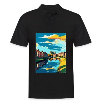 Newark On Trent England Uk Travel Poster Souvenir - Men's Polo Shirt - black - Front - Kai (181cm)