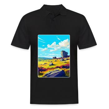 Bodmin Moor Angleterre Royaume-Uni Affiche de voyage Souvenir WPA - Polo Homme - noir - Devant - Kai (181cm)