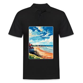 Saltburn By The Sea Angleterre Royaume-Uni Affiche de voyage WPA - Polo Homme - noir - Devant - Kai (181cm)