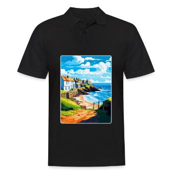 Gorran Haven Angleterre Royaume-Uni Affiche de voyage Souvenir WPA - Polo Homme - noir - Devant - Kai (181cm)