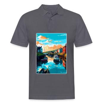 Kingsbridge England Uk Reiseposter Souvenir WPA - Männer Poloshirt - Anthrazit - Vorne - Nico (186cm)
