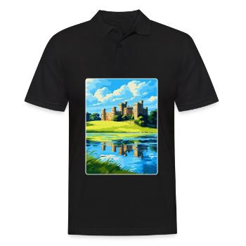 Leeds Castle England Uk Travel Poster Souvenir WPA - Men's Polo Shirt - black - Front - Kai (181cm)