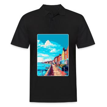 Weymouth England Uk Vintage Reiseposter Souvenir - Männer Poloshirt - Schwarz - Vorne - Kai (181cm)