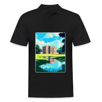Attingham Park Shropshire Reiseposter Souvenir - Männer Poloshirt - Schwarz - Vorne - Kai (181cm)