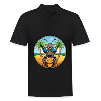 Fourmi Drôle Dessin Animé Plage D’été Lunettes De Soleil Autocollant - Polo Homme - noir - Devant - Kai (181cm)